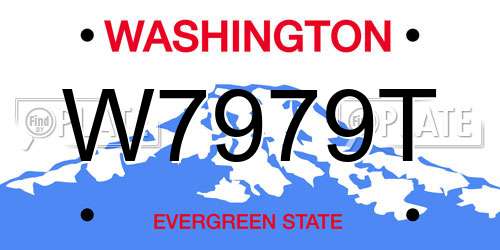 W7979T Washington License Plate