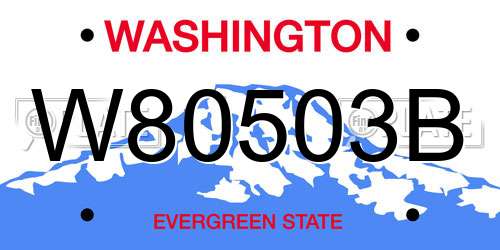 W80503B Washington License Plate