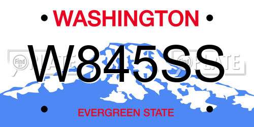 W845SS Washington License Plate