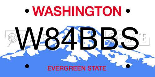 W84BBS Washington License Plate