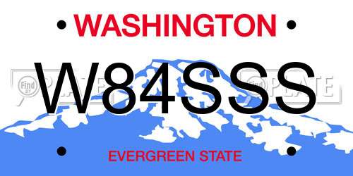 W84SSS Washington License Plate