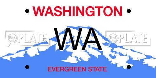 WA Washington License Plate