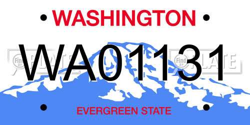 WA01131 Washington License Plate
