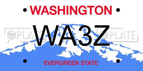 WA3Z Washington License Plate