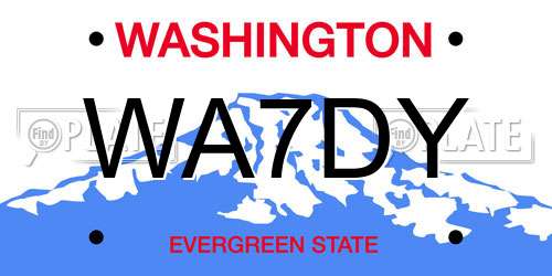 WA7DY Washington License Plate