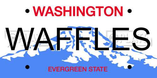 WAFFLES Washington License Plate