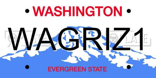 WAGRIZ1 Washington License Plate