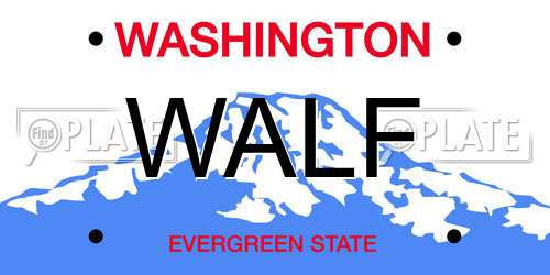 WALF Washington License Plate