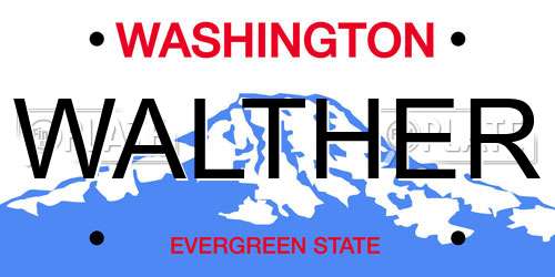 WALTHER Washington License Plate