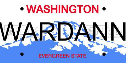 WARDANN Washington License Plate