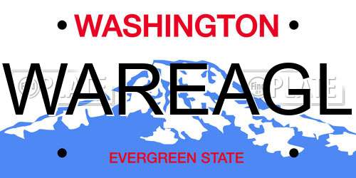WAREAGL Washington License Plate