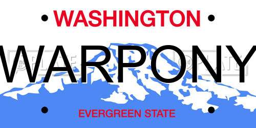 WARPONY Washington License Plate