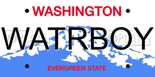 WATRBOY Washington License Plate