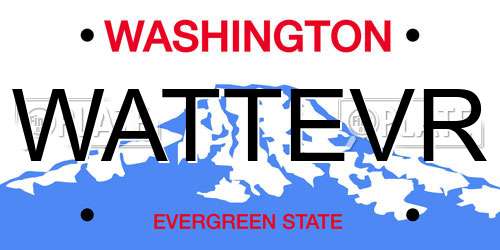 WATTEVR Washington License Plate