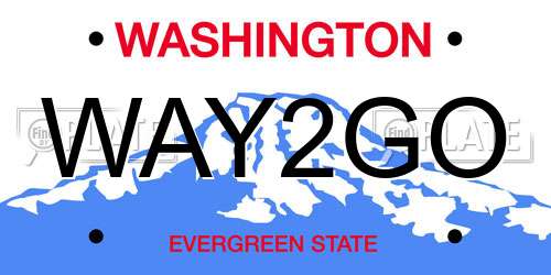 WAY2GO Washington License Plate