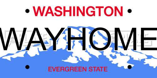 WAYHOME Washington License Plate