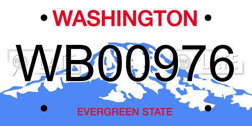WB00976 Washington License Plate