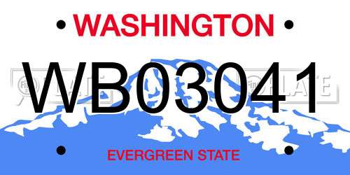 WB03041 Washington License Plate