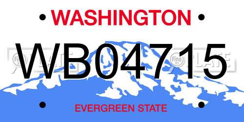 WB04715 Washington License Plate