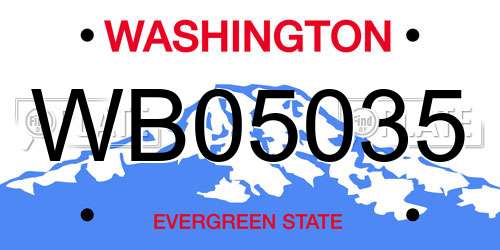 WB05035 Washington License Plate