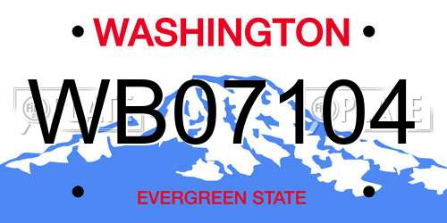 WB07104 Washington License Plate