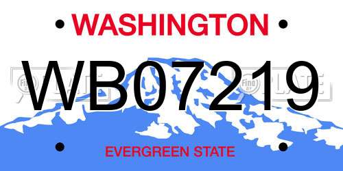 WB07219 Washington License Plate