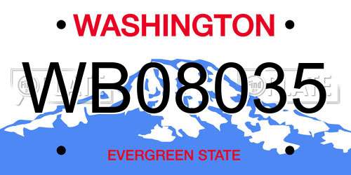 WB08035 Washington License Plate