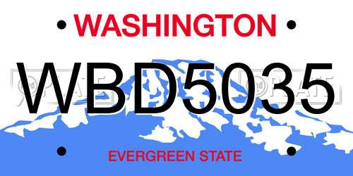 WBD5035 Washington License Plate