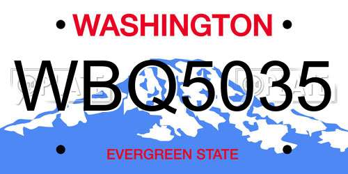 WBQ5035 Washington License Plate