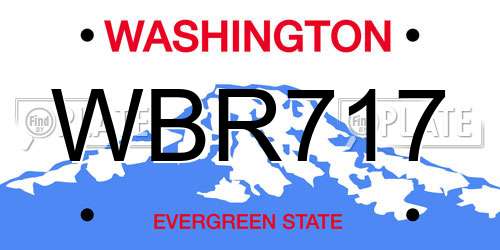 WBR717 Washington License Plate