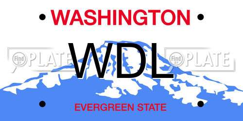 WDL Washington License Plate