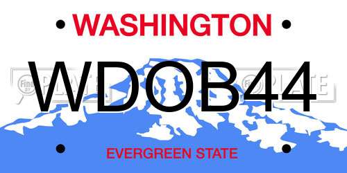 WDOB44 Washington License Plate