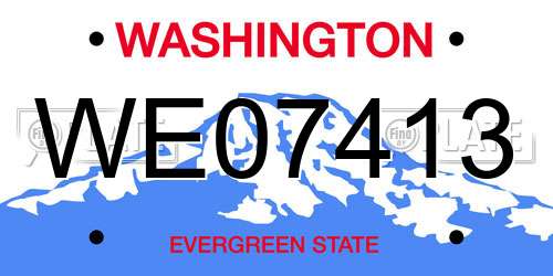 WE07413 Washington License Plate