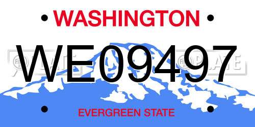 WE09497 Washington License Plate