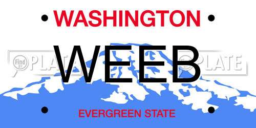 WEEB Washington License Plate