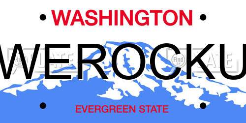 WEROCKU Washington License Plate