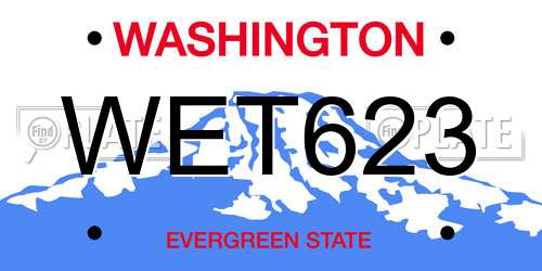 WET623 Washington License Plate