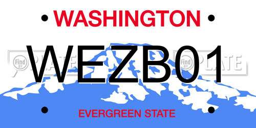 WEZB01 Washington License Plate