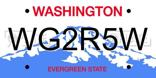 WG2R5W Washington License Plate