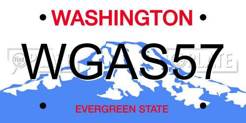 WGAS57 Washington License Plate