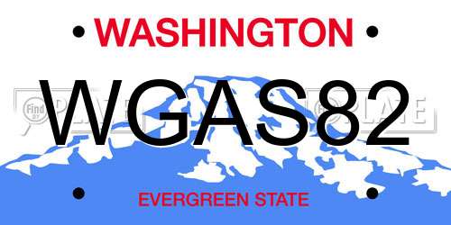WGAS82 Washington License Plate