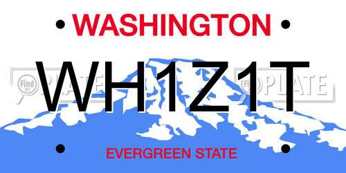 WH1Z1T Washington License Plate