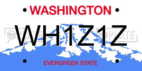 WH1Z1Z Washington License Plate