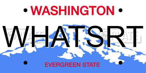 WHATSRT Washington License Plate