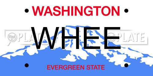 WHEE Washington License Plate