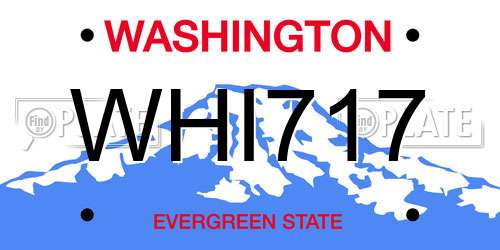 WHI717 Washington License Plate