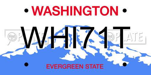 WHI71T Washington License Plate