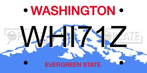 WHI71Z Washington License Plate