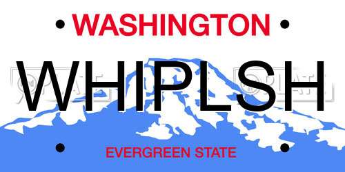 WHIPLSH Washington License Plate