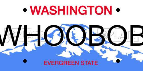 WHOOBOB Washington License Plate